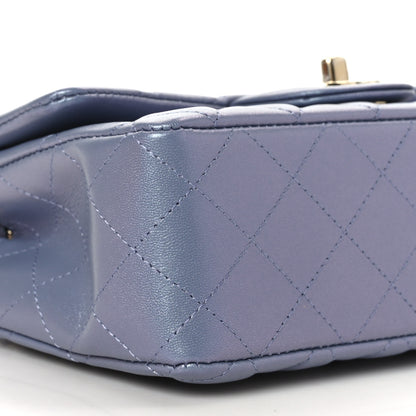 Chanel Iridescent Lambskin Quilted Mini Rectangular Flap Light Purple 7 of 8