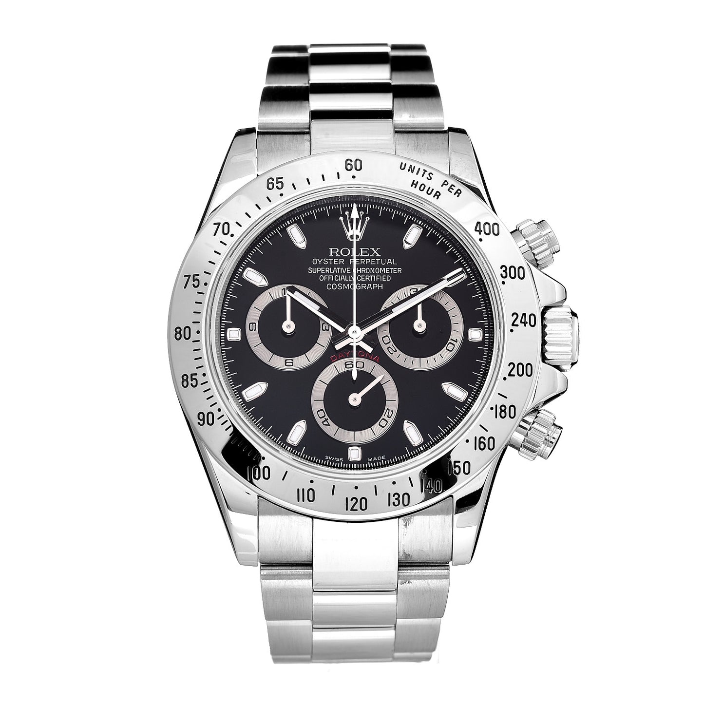 Stainless Steel 40mm Oyster Perpetual Daytona Cosmograph Watch Black 116520