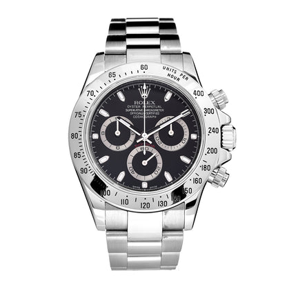 Rolex Stainless Steel 40mm Oyster Perpetual Daytona Cosmograph Watch Black 116520 1 of 7