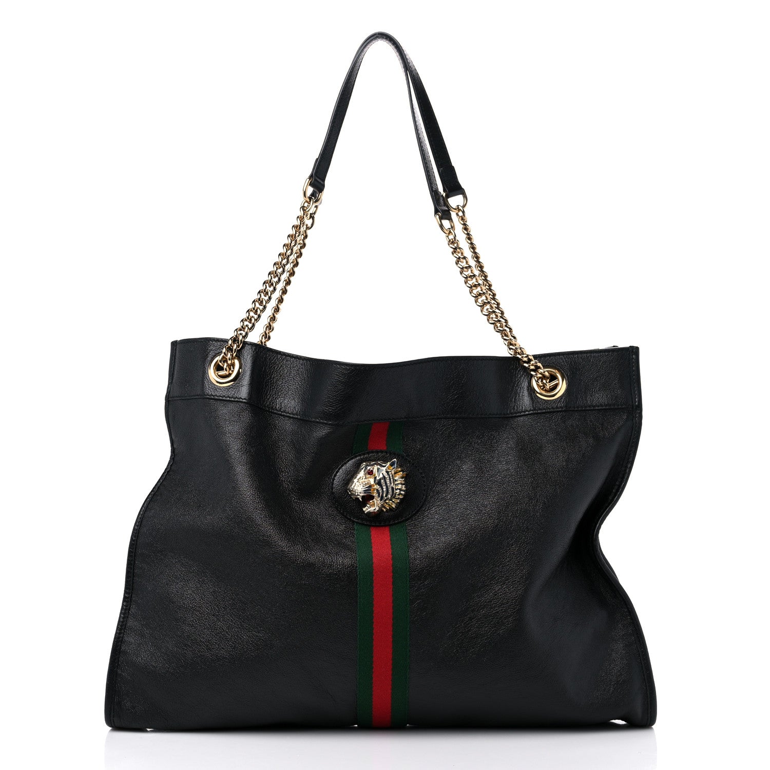 Gucci Calfskin Large Rajah Chain Tote Black 3 of 12