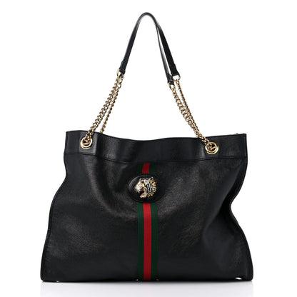 Gucci Calfskin Large Rajah Chain Tote Black 3 of 12