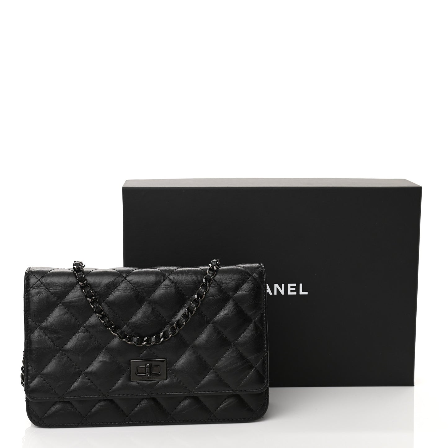 Aged Calfskin Quilted Reissue Wallet On Chain WOC So Black