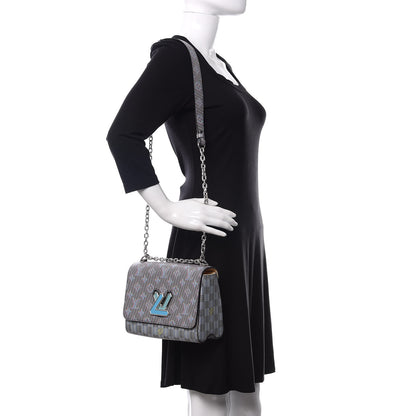 Louis Vuitton Calfskin Monogram LV Pop Twist Shoulder Bag MM Blue 2 of 10