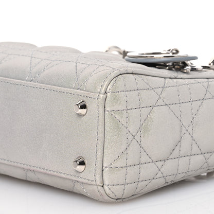 Christian Dior Metallic Nubuck Cannage Mini Lady Dior Silver 10 of 14