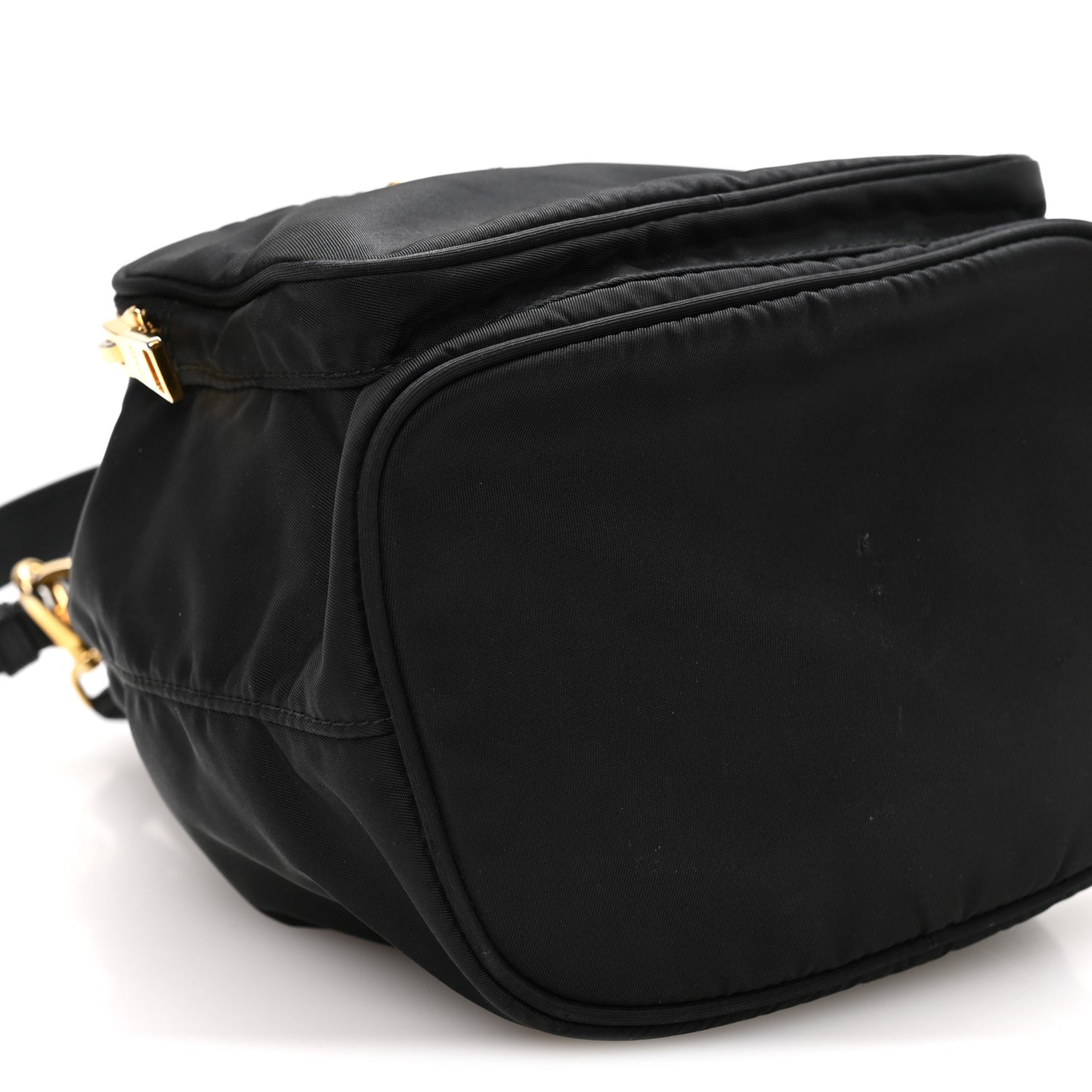 Re-Nylon Saffiano Duet Bucket Crossbody Bag Black Black
