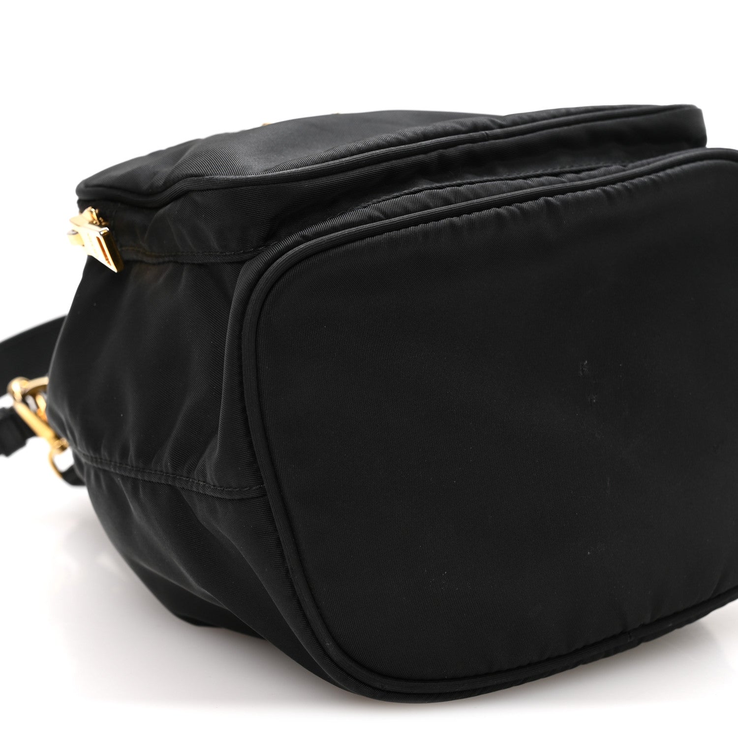 Prada Re-Nylon Saffiano Duet Bucket Crossbody Bag Black Black 8 of 11