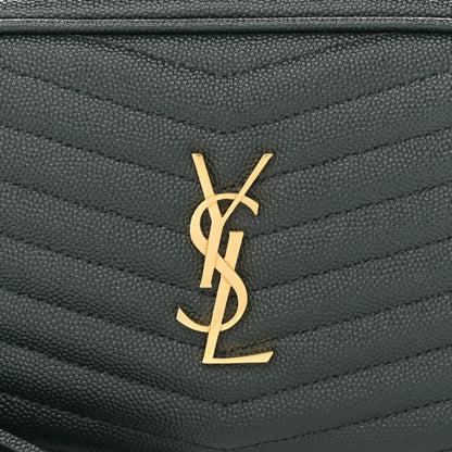 Saint Laurent Grain De Poudre Matelasse Monogram Mini Lou Camera Bag New Vert Fonce 8 of 10