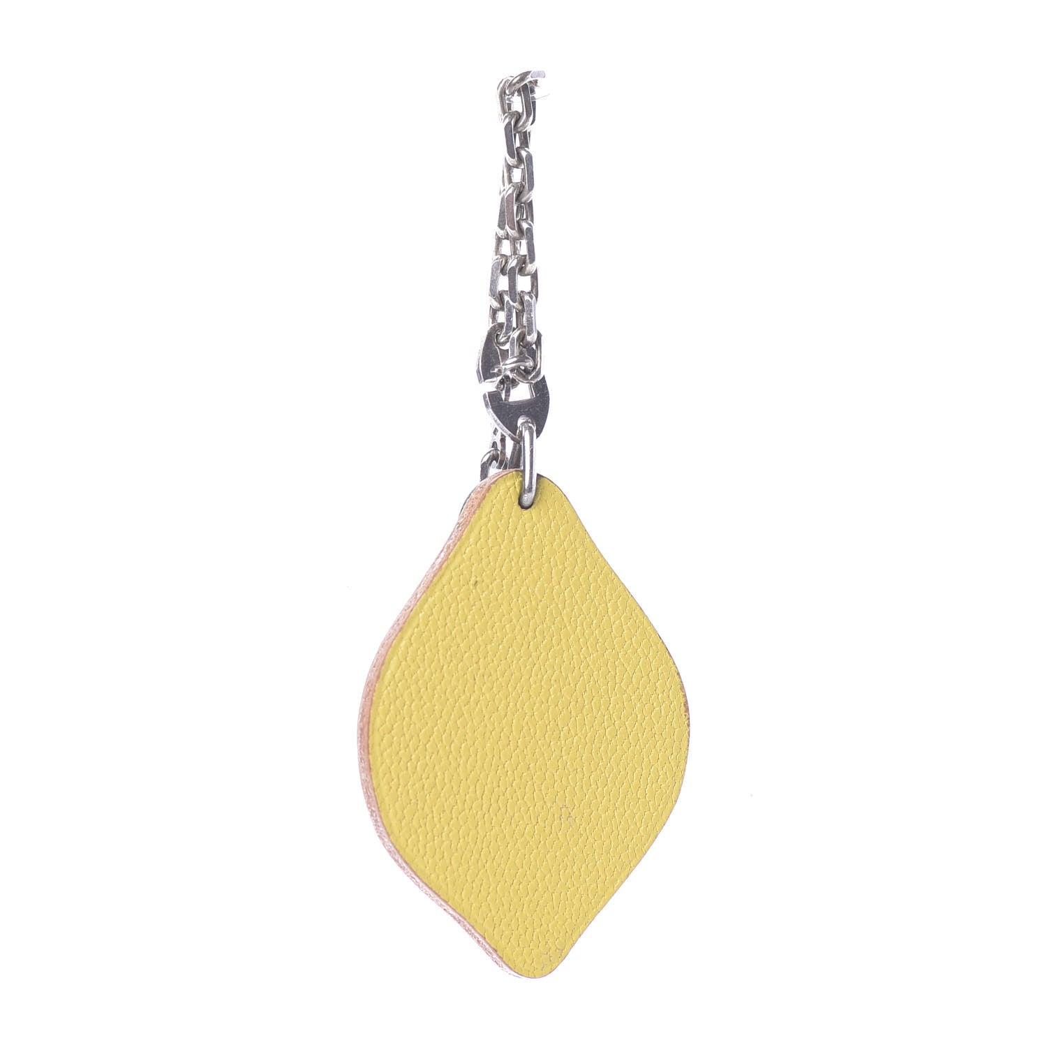 Hermes Chevre Mysore Lemon Key Chain Bag Charm Cumin 673367