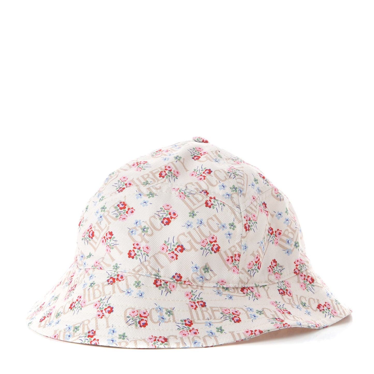 X LIBERTY OF LONDON Canvas Floral Print London Bucket Hat M White