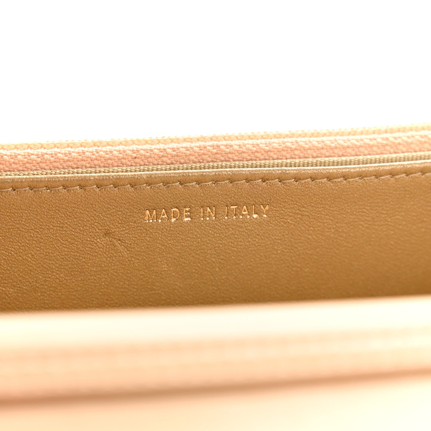 Lambskin Quilted CC Pearl Crush Wallet on Chain WOC Light Beige