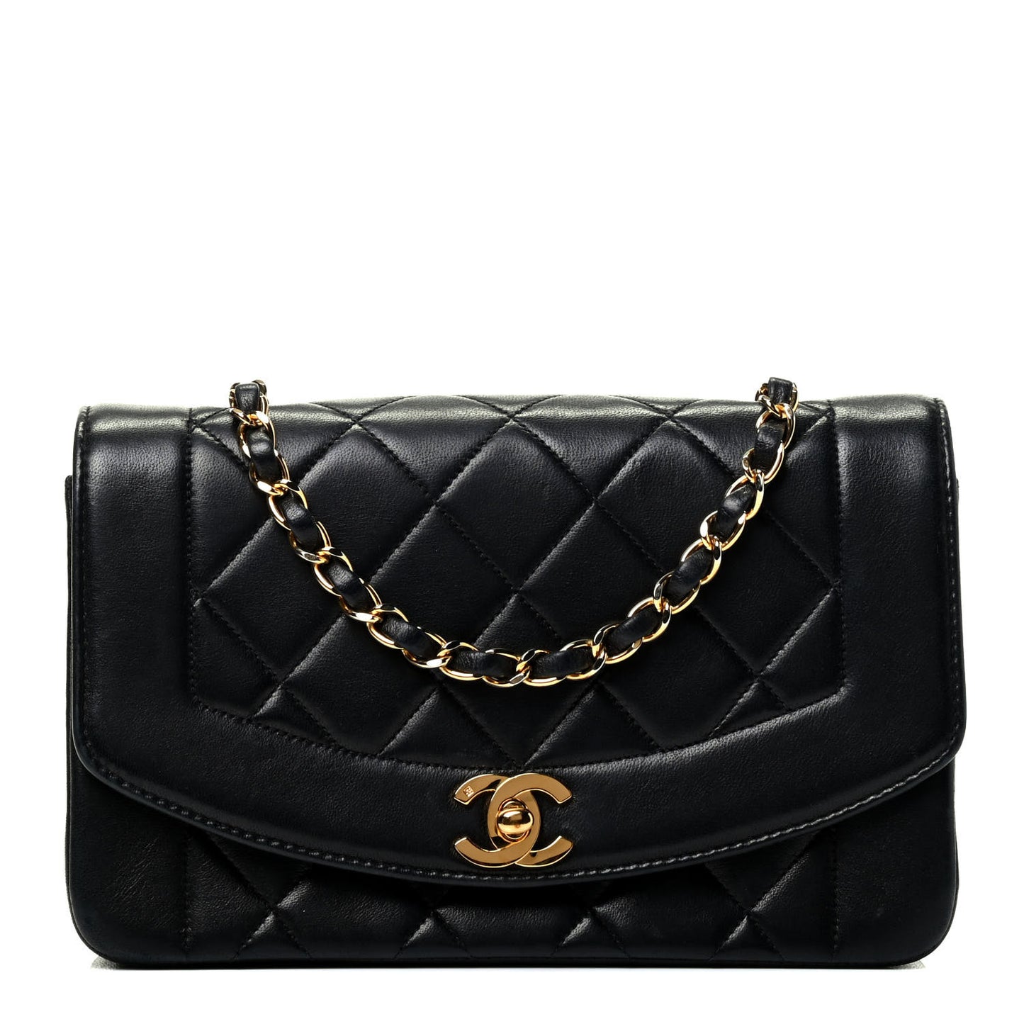 Lambskin Quilted Small Single Flap Black