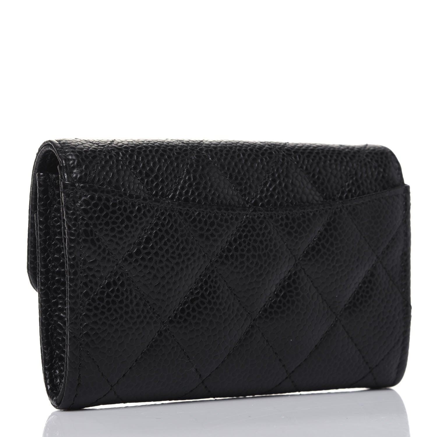 Chanel Caviar Quilted Flap Card Holder Wallet Black 3 of 12