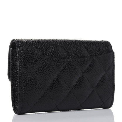 Chanel Caviar Quilted Flap Card Holder Wallet Black 3 of 12