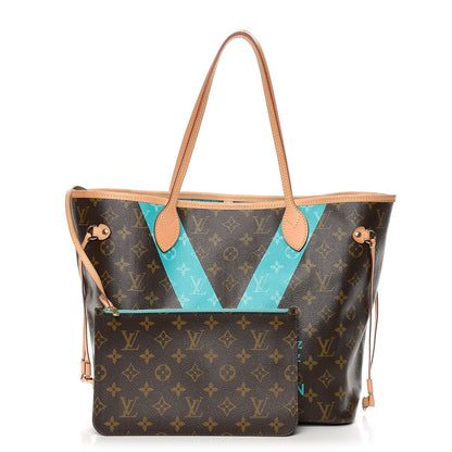 Louis Vuitton Monogram V Neverfull MM Turquoise 1 of 17