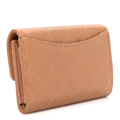 Chanel Caviar Quilted Medium Flap Wallet Beige 3 of 9