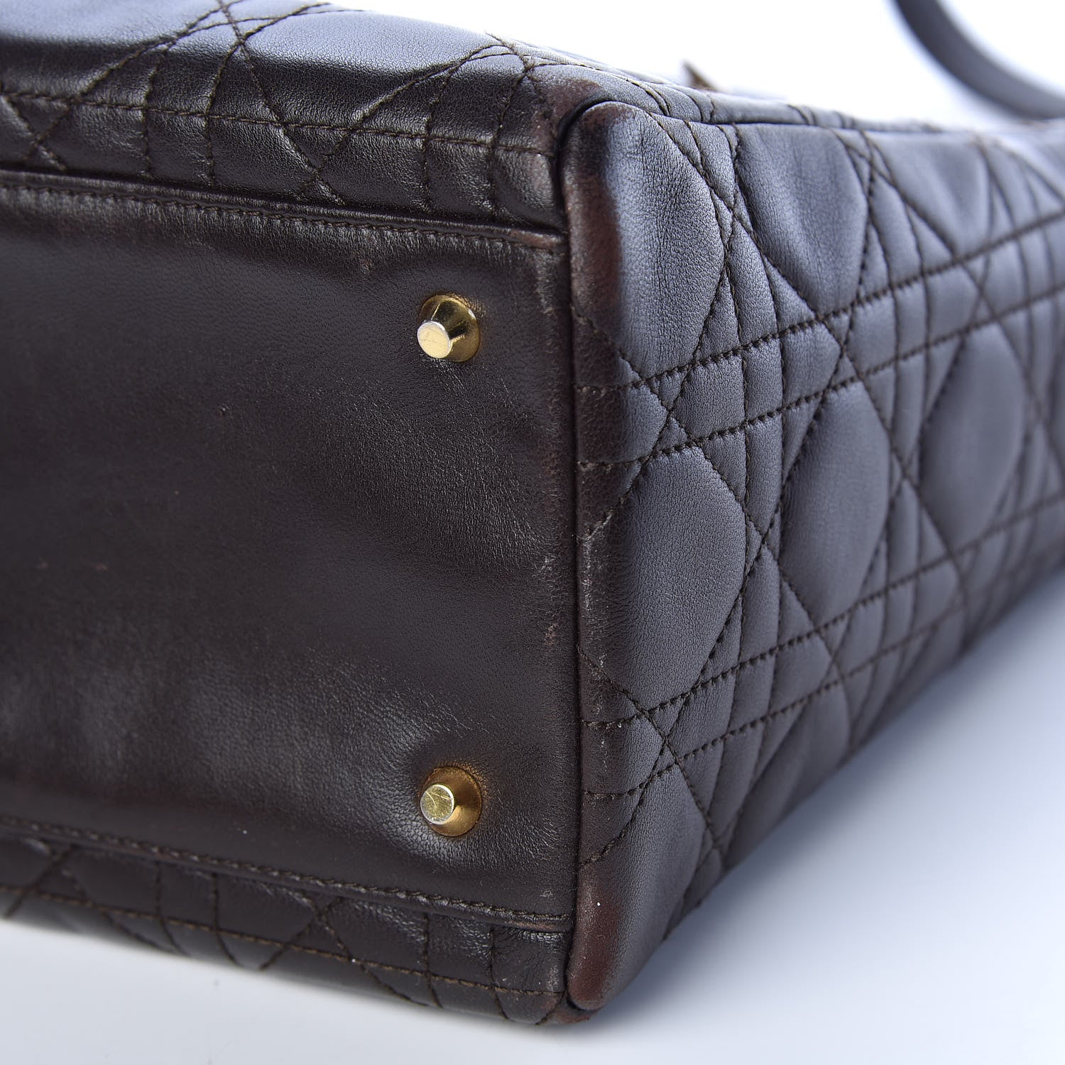 Christian Dior Lambskin Cannage Medium Lady Dior Dark Brown 6 of 18