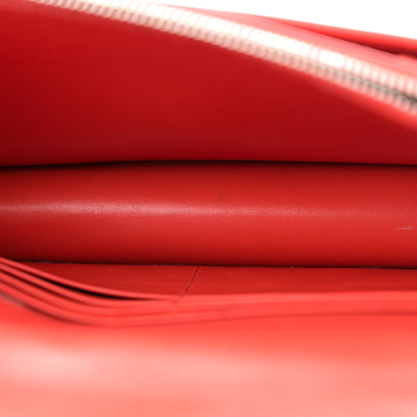 Calfskin Monogram Sunset Chain Wallet Rosso