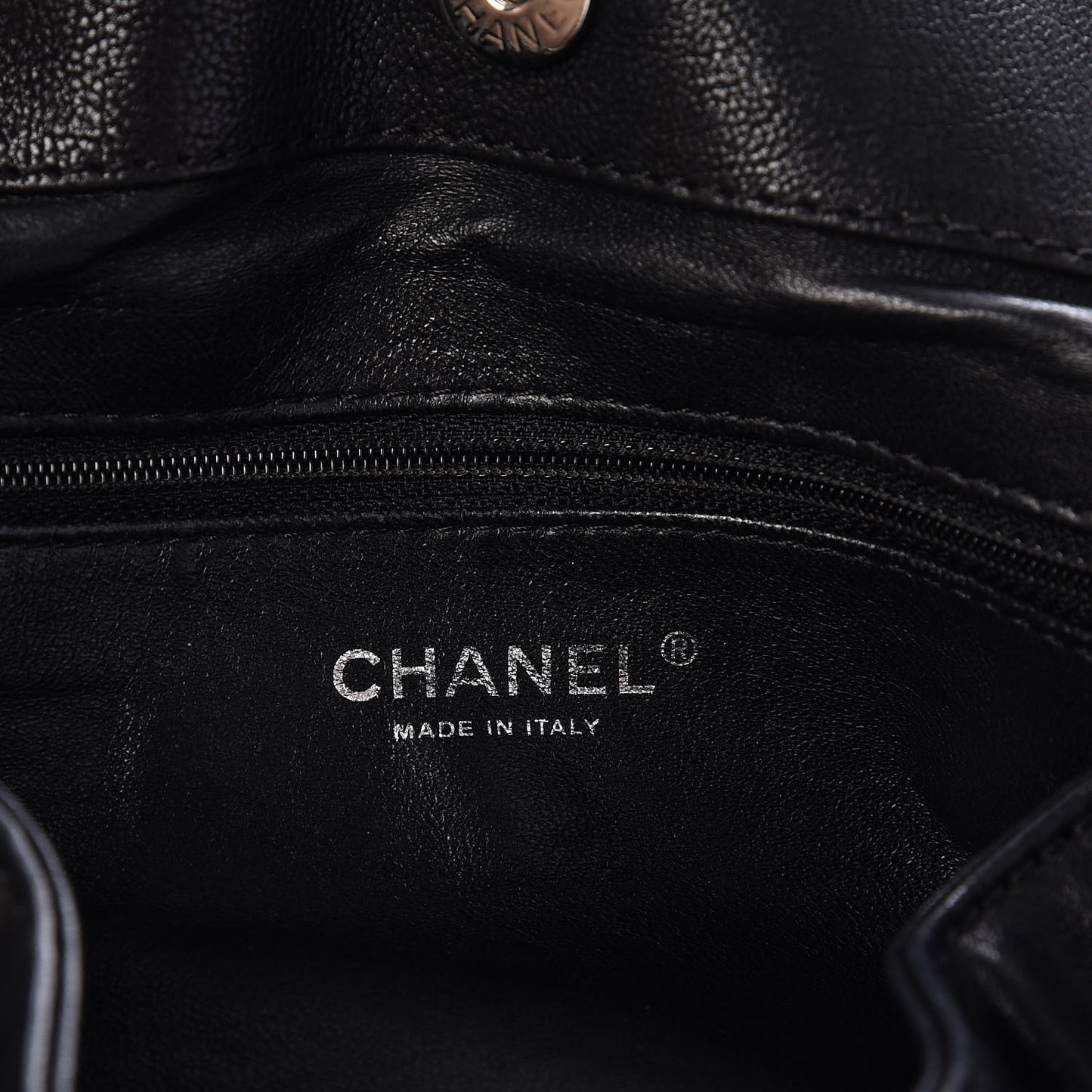 Glazed Calfskin East West Modern Chain Tote Black