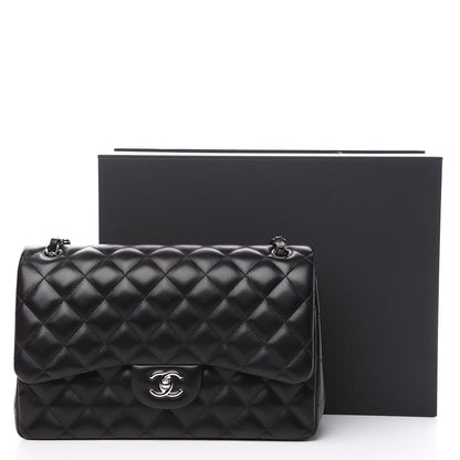 Chanel Lambskin Quilted Jumbo Double Flap Black 11 of 11