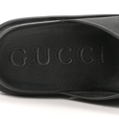 Gucci Soft Rubber Womens Interlocking G Platform 42mm Slide Sandals 38 Black 8 of 10