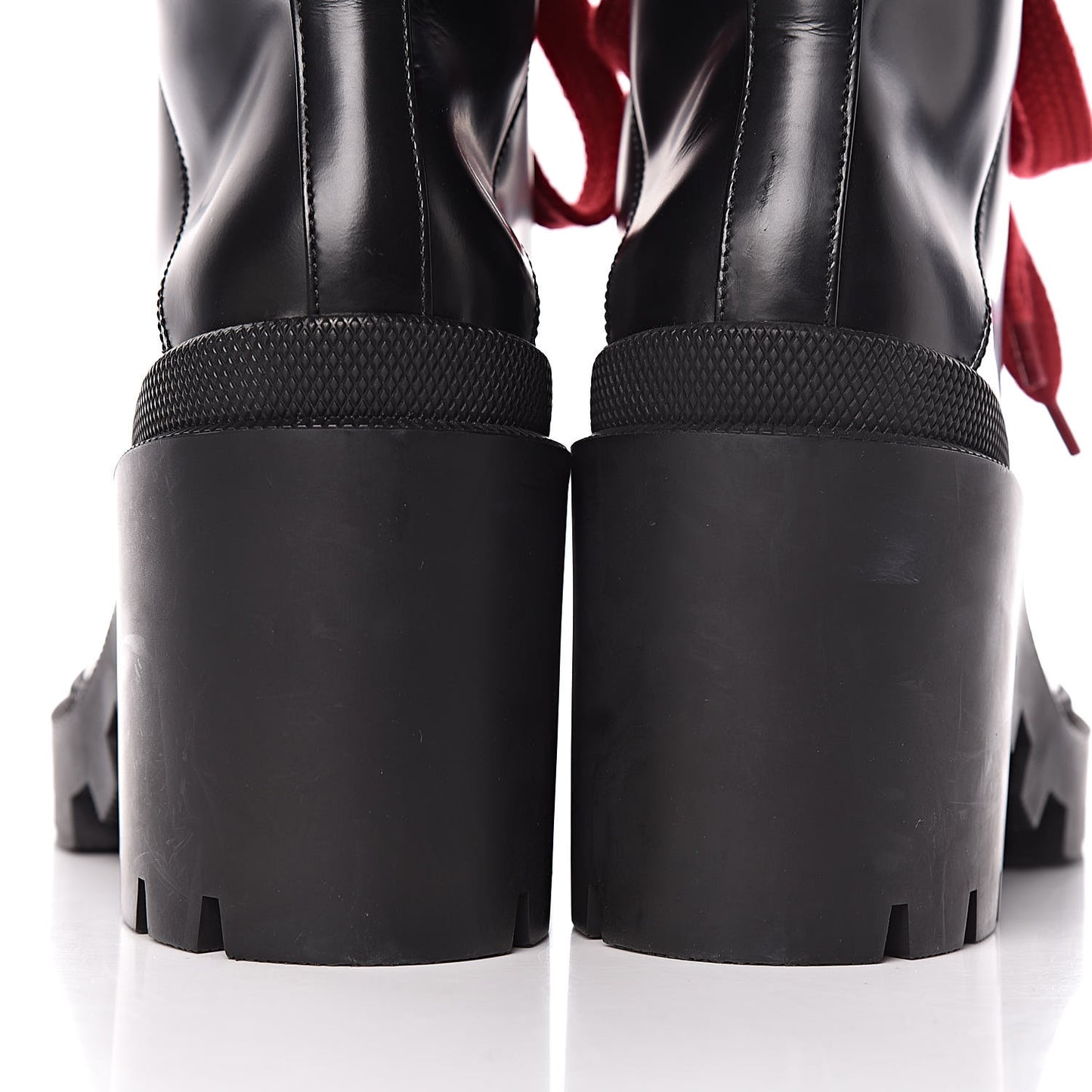Magnum Calfskin Pearl Lace Up Combat Ankle Boots 38.5 Black