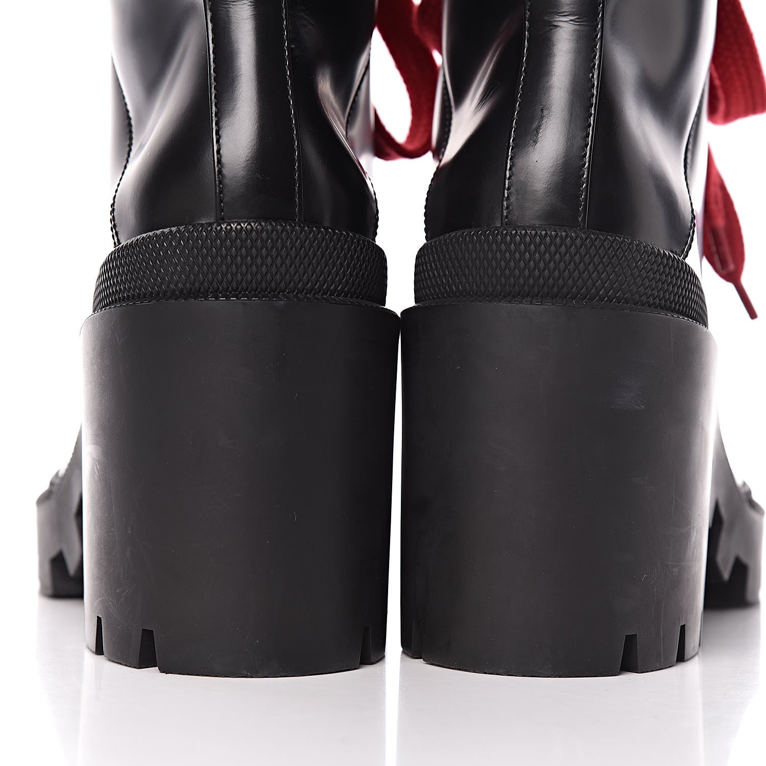Gucci Magnum Calfskin Pearl Lace Up Combat Ankle Boots 38.5 Black 10 of 12