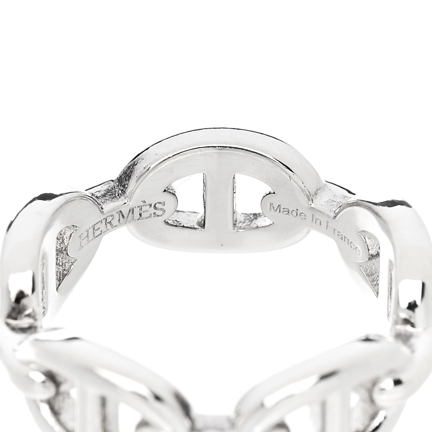 Sterling Silver PM Chaine d'Ancre Enchainee Band Ring 53 6.5