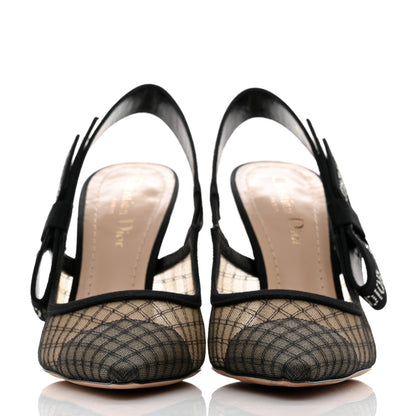 Christian Dior Mesh Net Crystal J'Adior Slingback 100mm Pumps 37.5 Black 2 of 9