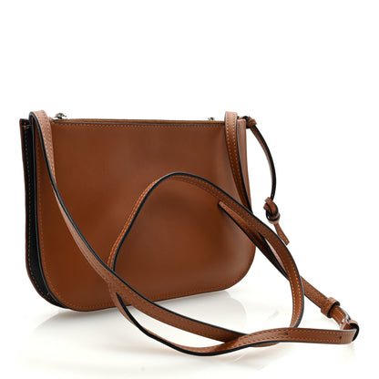Loewe Calfskin Gate Double Zip Pouch Crossbody Black Brown 3 of 9