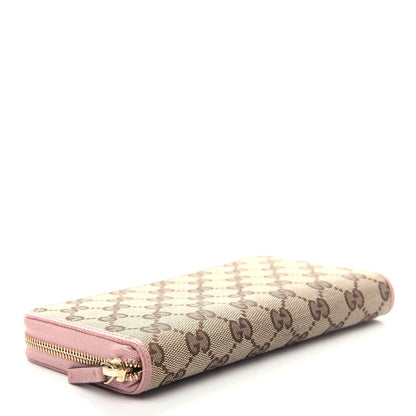 Gucci Monogram Dollar Calfskin Zip Around Wallet Beige Ebony Soft Pink 4 of 7