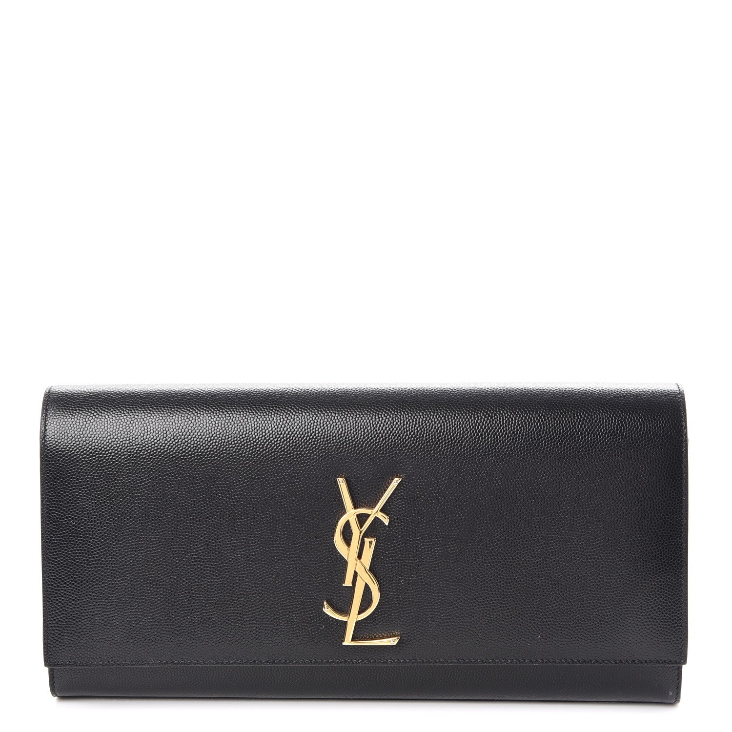 Saint Laurent Grain De Poudre Monogram Cassandre Clutch Black 1 of 7