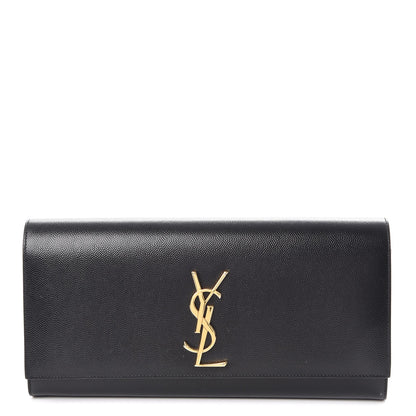 Saint Laurent Grain De Poudre Monogram Cassandre Clutch Black 1 of 7