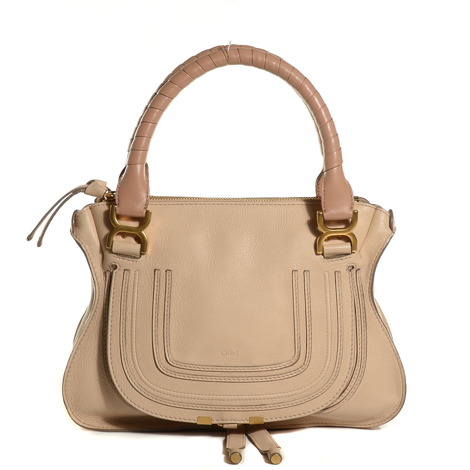 Chloe Lambskin Perforated Medium Marcie Satchel Angora Beige 1 of 8