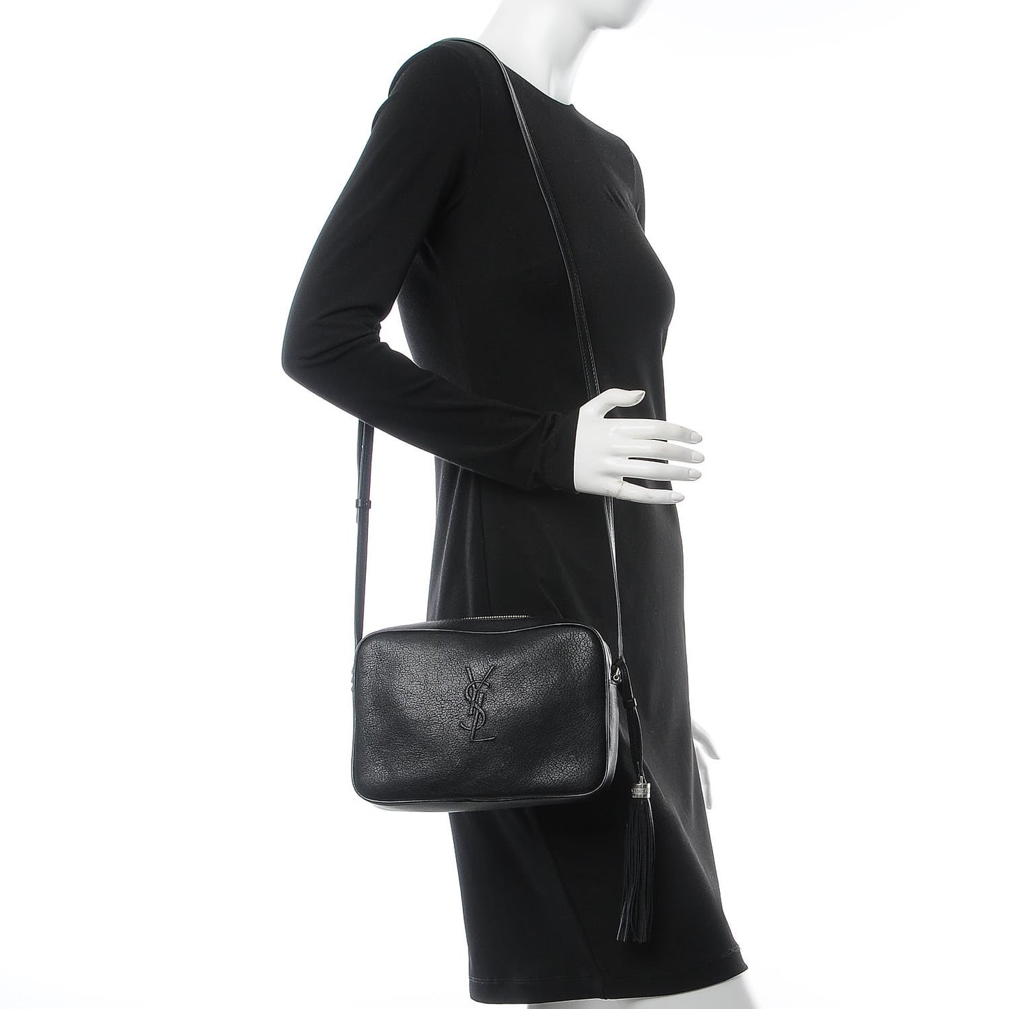 Lambskin Monogram Small Lou Camera Bag Black