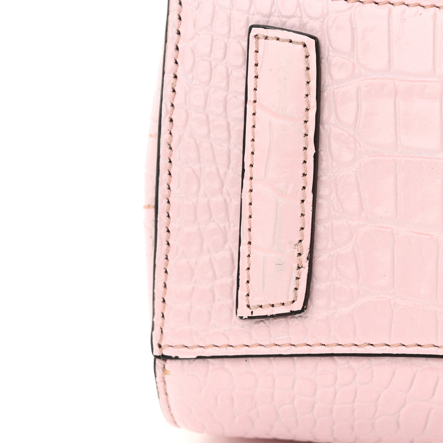 Calfskin Crocodile Embossed Mini Antigona Pink