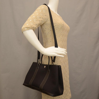 Hermes Toile Leather Garden Party TPM Black 9 of 9