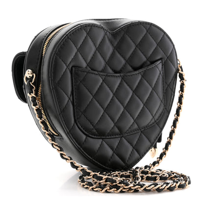 Chanel Lambskin Quilted CC In Love Heart Bag Black 3 of 11