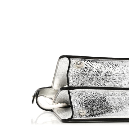 Fendi Rock Millenium Laminata Small Peekaboo I SEE U Satchel Argento 10 of 11