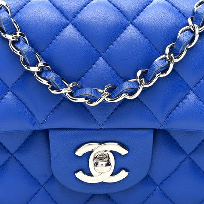 Chanel Lambskin Quilted Mini Rectangular Flap Blue 8 of 10