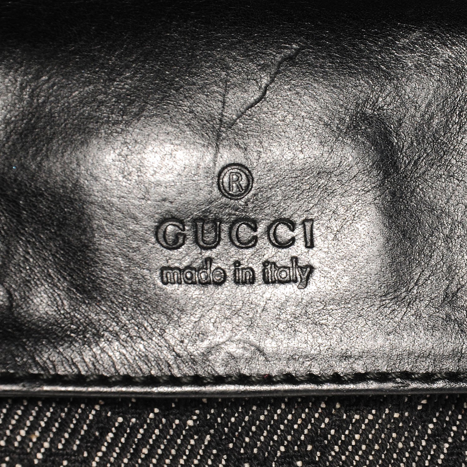 Gucci Denim Monogram Double Pocket Belt Bag Black 6 of 8