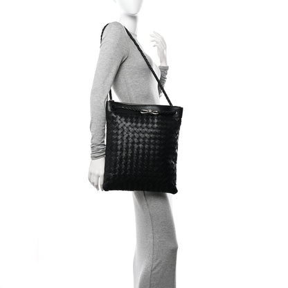 Bottega Veneta Nappa Intrecciato Andiamo Flat Messenger Black 2 of 10