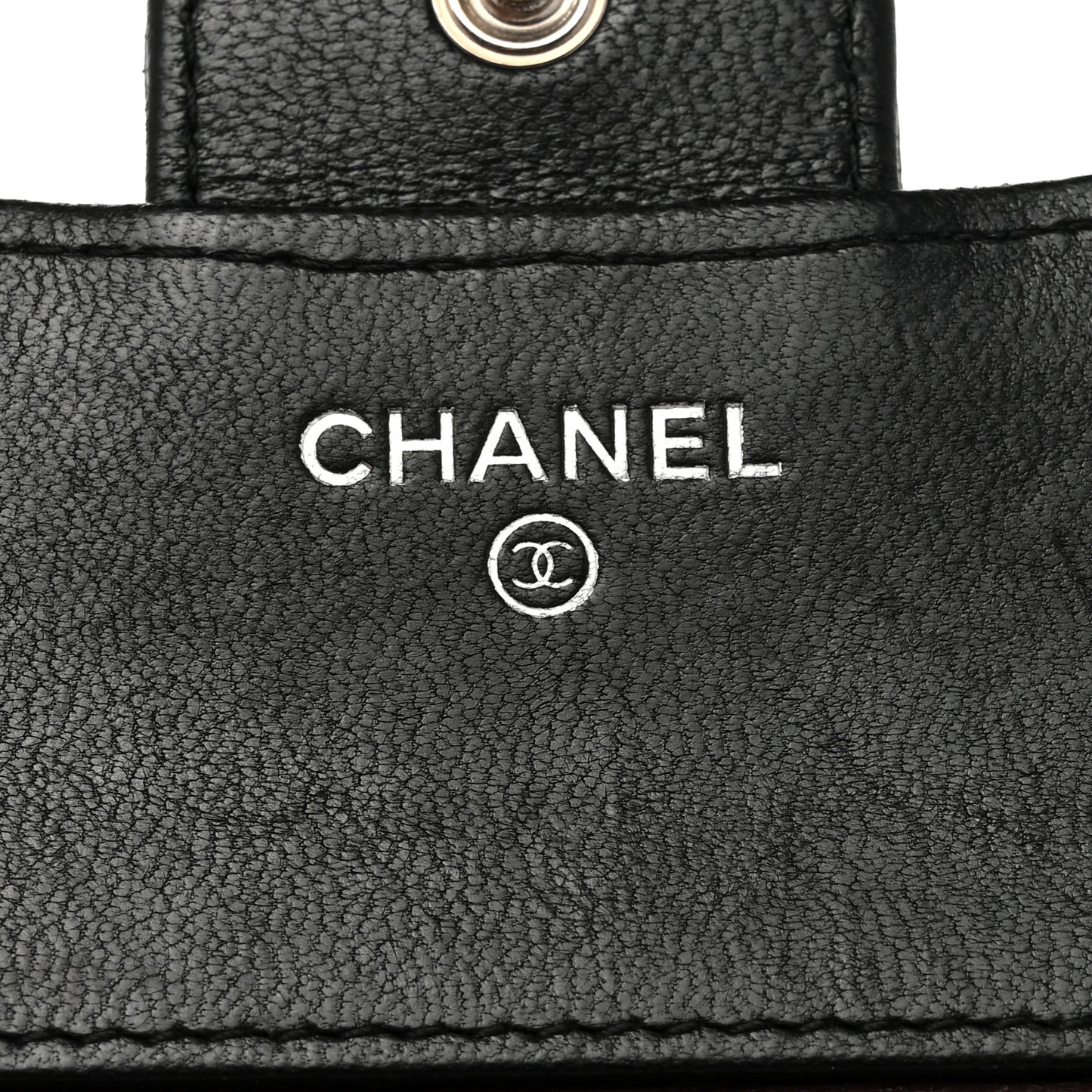 Lambskin Quilted Compact Flap Wallet Black