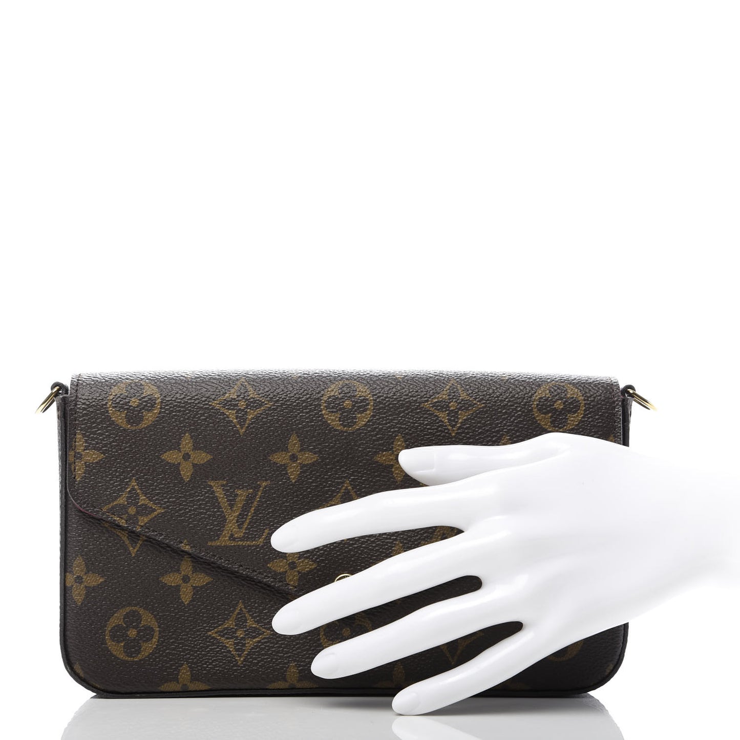 Monogram Pochette Felicie Chain Wallet Fuchsia