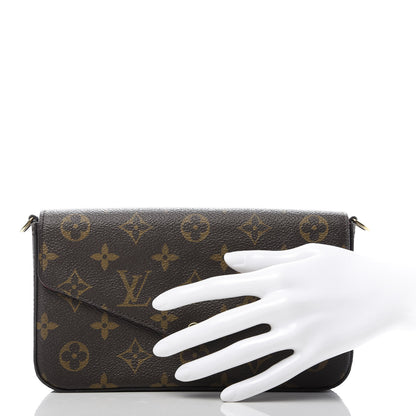 Louis Vuitton Monogram Pochette Felicie Chain Wallet Fuchsia 2 of 9