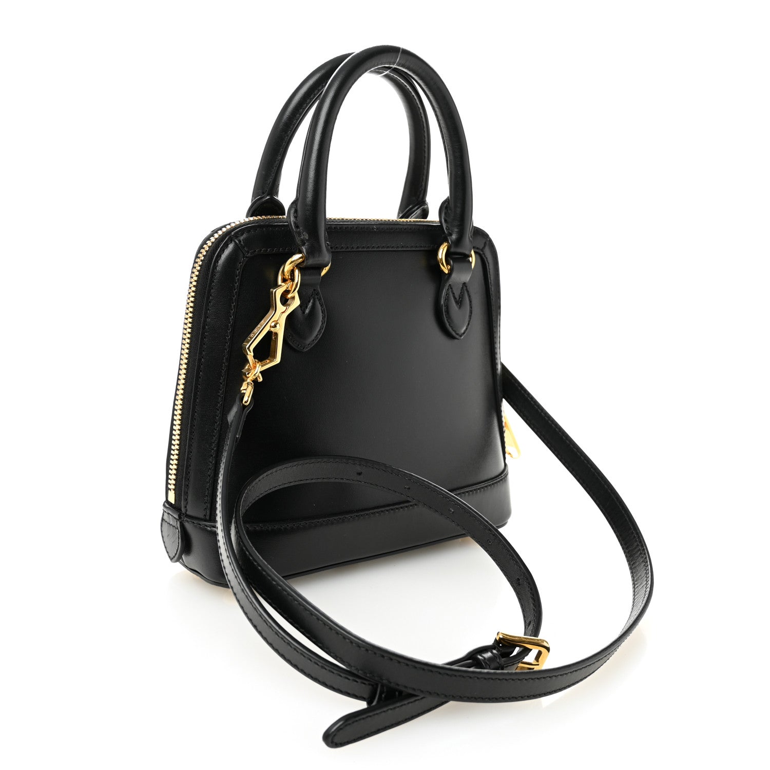 Gucci Boarded Plutone Calfskin Mini Horsebit 1955 Top Handle Bag Black 3 of 10