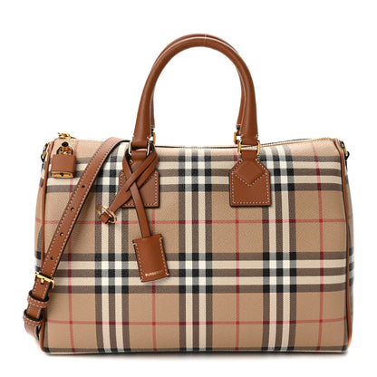 Burberry Horseferry Check Medium Bowling Bag Tan 1 of 8