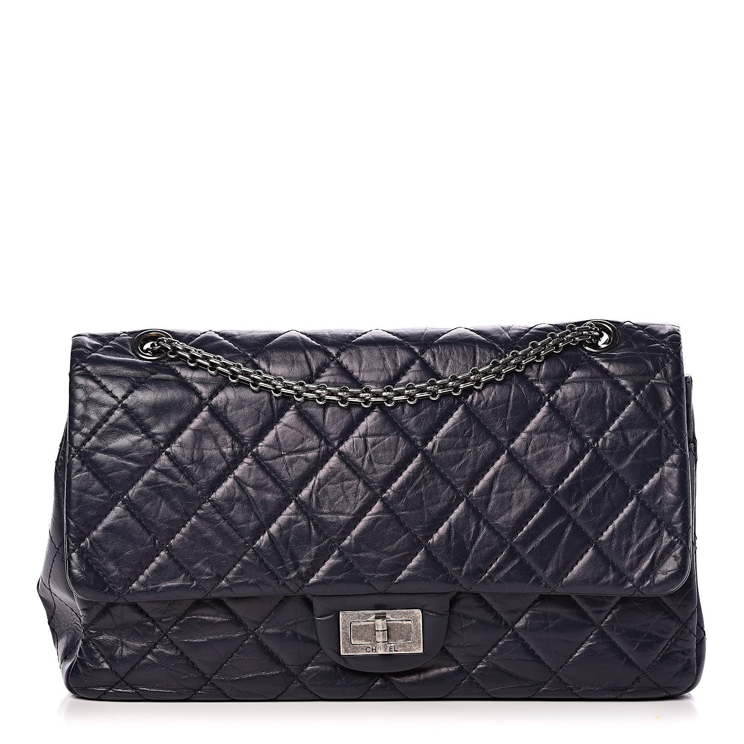 Chanel Aged Calfskin Quilted 2.55 Reissue 227 Flap Navy Blue 1 of 11