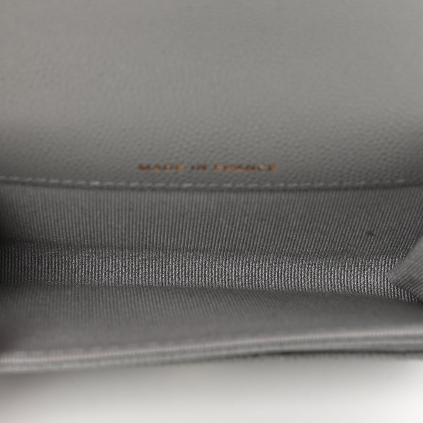 Caviar Quilted Flap Card Holder Wallet Dark Grey