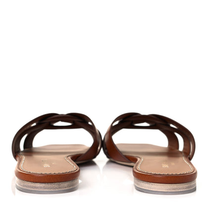 Saint Laurent Calfskin Tribute 05 Slide Sandals 39 Amber 5 of 9