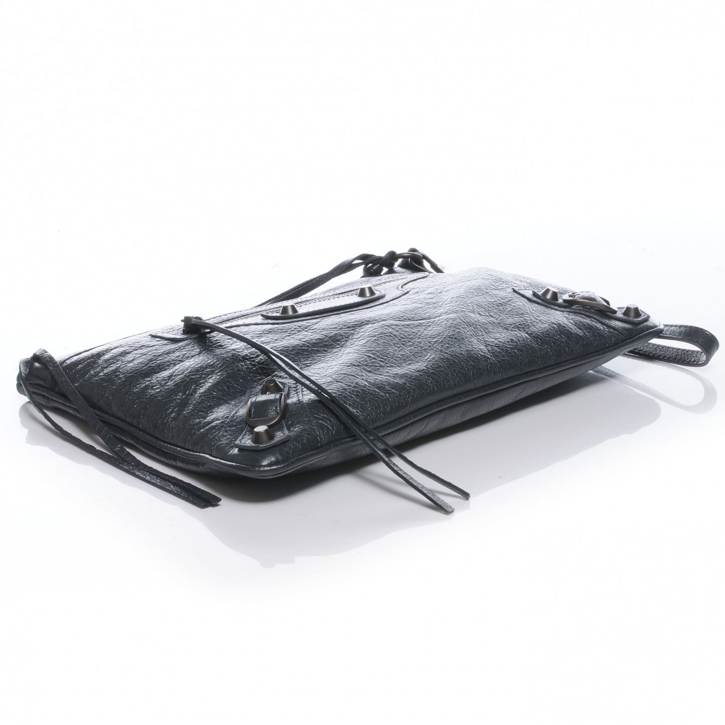 Agneau Flat Handle Clutch Anthracite